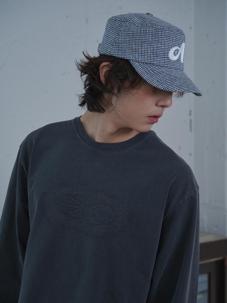 Olinkeompeulliteu Linen Houndstooth Pillbox Cap