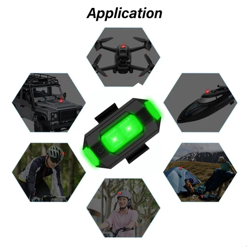 Motorcycle Lights Drone Strobe Light USB LED Anti-Collision Bike Aircraft Night Flying Mini Flashing Warning Signal Light
