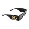 Gucci Gucci Logo Acetate Irregular Sunglasses Unisex Couple Black