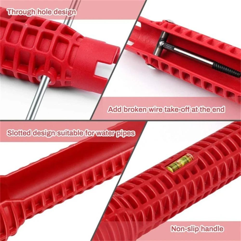 5/8 In 1 Multifunctional Sink Faucet Wrench Bathroom Anti-Slip Double Head Wrench Water Heater Plumbing Universal Repair Tool