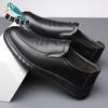 New men's loafer leather shoes business dress casual shoes spring low-top foot cover inner height-increasing leather shoes