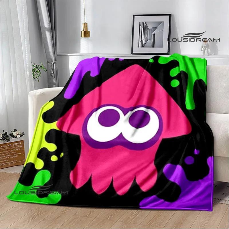 3D Cartoon game Splatoon printed blankets Picnic blanket Warm Flannel blankets Home bed linings blankets for beds Birthday Gift