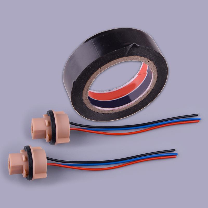 

2pcs 12V 21W Front Turn Signal Light Lamp Socket Bulb Pigtail Connector Harness with ulation Tape 7443R 7444NA Fit for Nissan