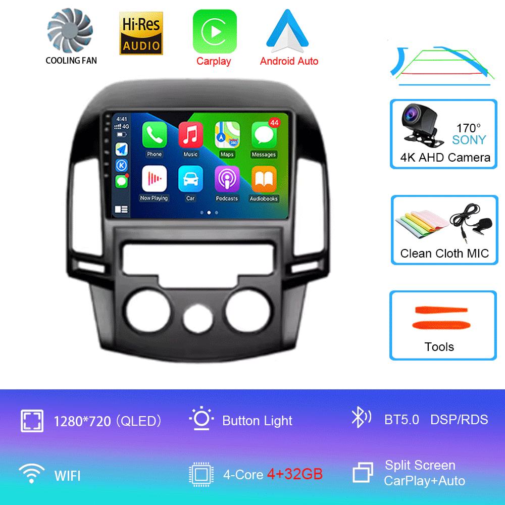 For Hyundai I30 2006 2007 2008 2009 2010 2011 Android 14 Auto Multimedia 4G WIFI No DVD Player 2 Din Car Radio Carplay BT Video