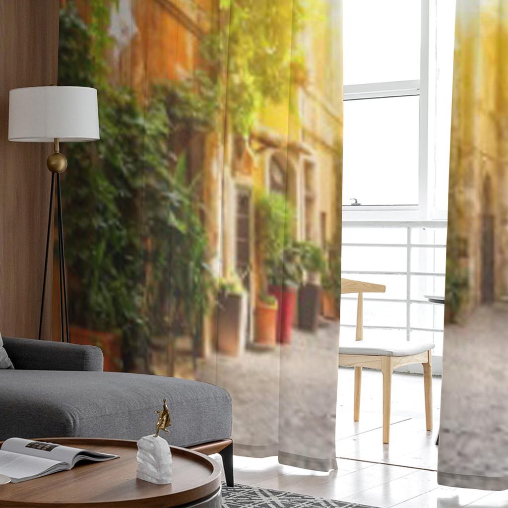 Rom Italien Römisches Gebäude Roma Alte Straße Chiffon Transparente Vorhänge für Wohnzimmer Schlafzimmer Fenstervorhang Voiles Tüll Cortinas
