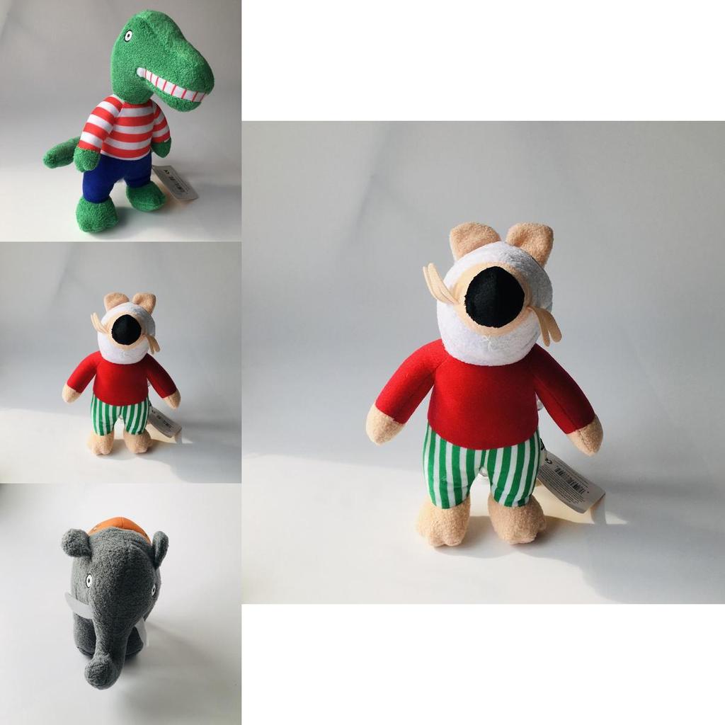 Set di peluche fatto a mano di Maisy Mouse con adorabile coccodrillo, elefante, scoiattolo e uccellino giallo per bambini e collezionisti