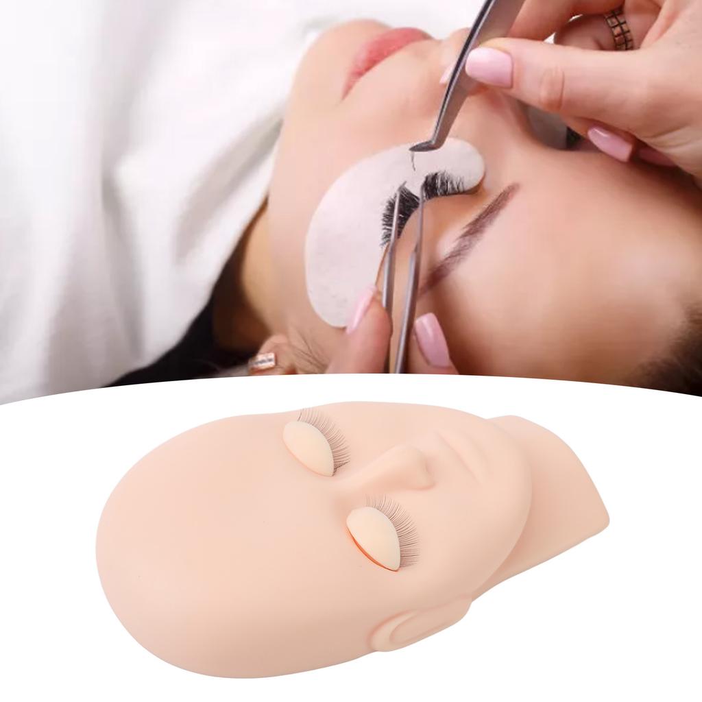 Lash Mannequin Head Reusable   Rubber Replaced Eyelids Mannequin Head for Lash Extension Practice