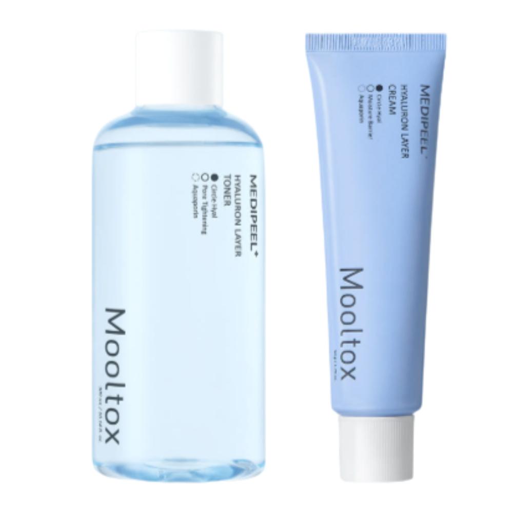 

MEDI-PEEL Hyaluron Layer Mooltox Toner 300ml + Mooltox Cream 50g 2-Step Intensive Hydration & Glass Skin Set
