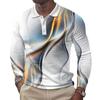 Spring Autumn Men New Long Sleeve 3D Digital Print Polo Shirt Men Sport Business Casual Golf Polo Shirt Tops