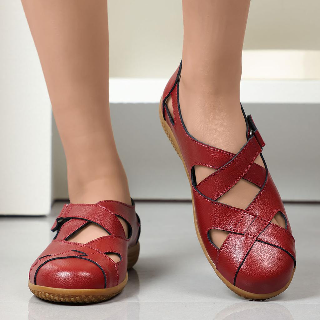 TUINANLE Sandals Summer Breathable PU Leather Slippers Women Fashion Non-Slip Casual Roman Shoes Ladies Sandals