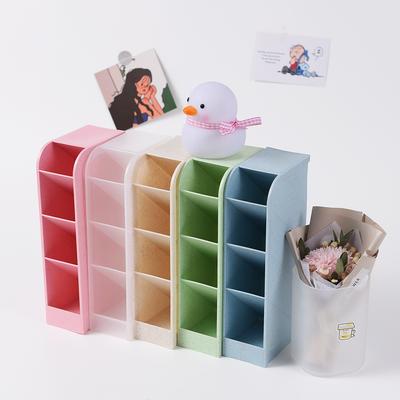 Diagonaler Stifthalter, kreative Aufbewahrungsbox aus Kunststoff, transparent, Stifthalter mit mehreren Fächern, Aufbewahrung