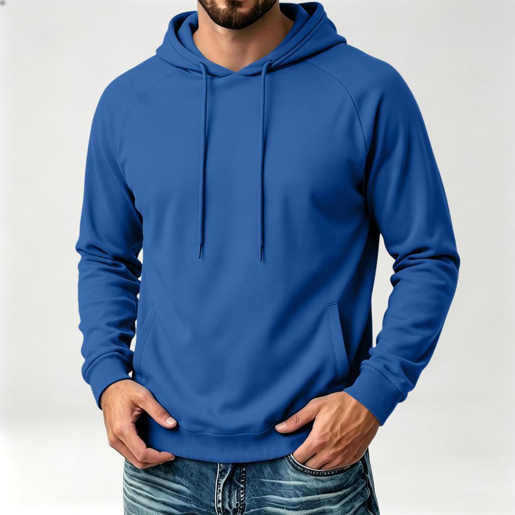 Stijlvolle Heren Hoodie met Raglanmouwen, Lange Mouwen, Casual Pullover Sweatshirt voor Dagelijks Gebruik