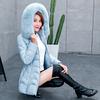 Women Hooded Outwear Warm Coat Long Thick  Collar Cotton Slim Jacket