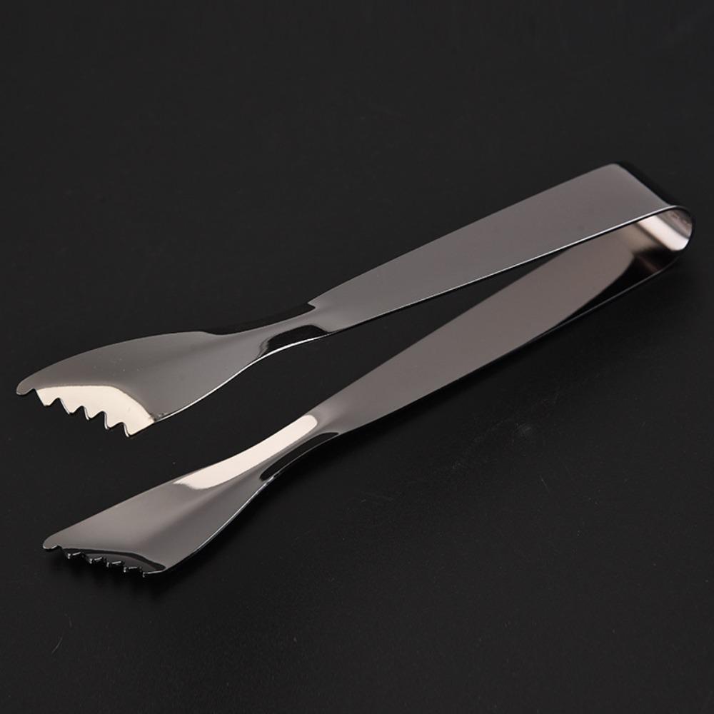 Rust-proof Serrated Ice Cube Clip 304 Stainless Steel Serving Tongs Food Tong Barbecue Clip  Bar
