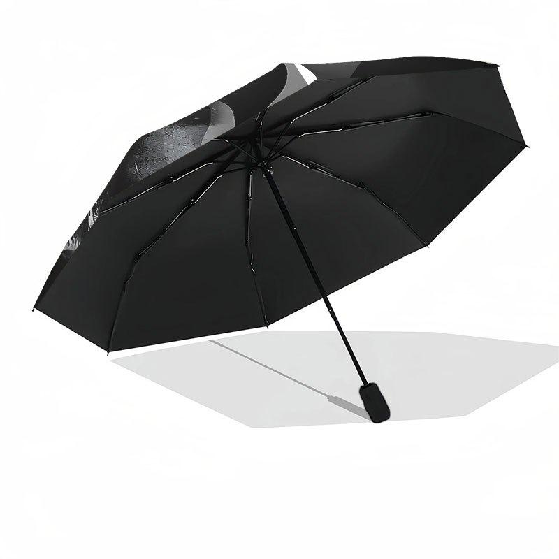 1pc Supernatural Automatic Opening/Closing Umbrella with Convenient Three-Fold Design, 8 Iron Ribs - for Outdoor Daily UseA26