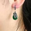 Vintage Women Faux Emerald Ruby Water Drop Dangle Hook Earrings Jewelry Gift