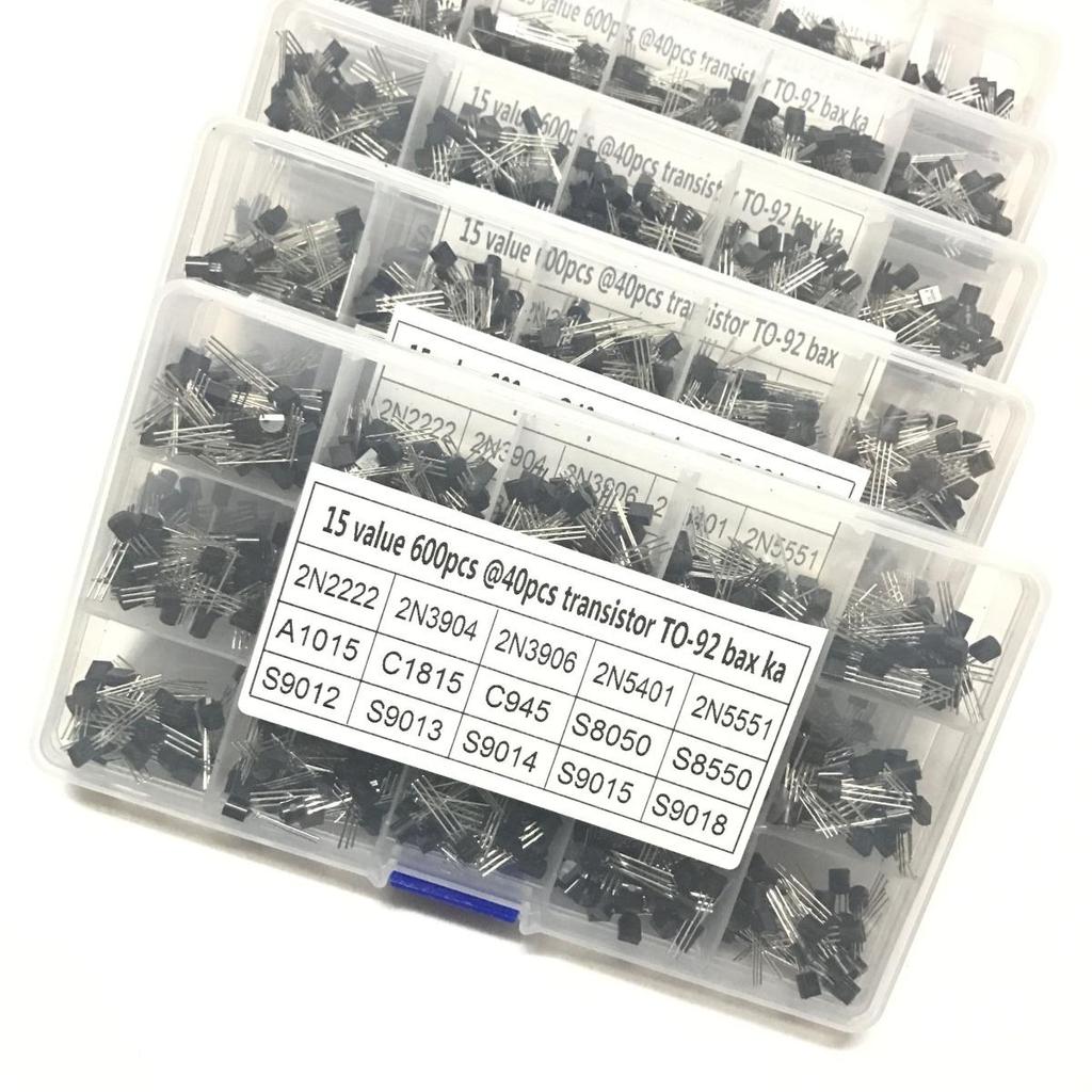 600pcs In Line Transistor NPN TO-92 PNP 2N2222-S9018 Foreign Trade Electronic Components Sample Box