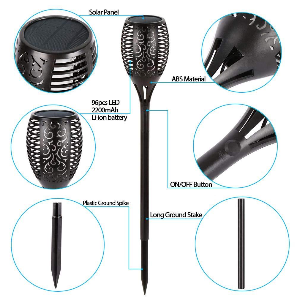 Solar Outdoor RGB Single/Seven Color Flame Lawn Light (12/33/51/96 LED)