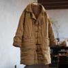 Women Vintage Winter Solid Color Turn-down Collar Coats Button Pockets Warm Female Coats
