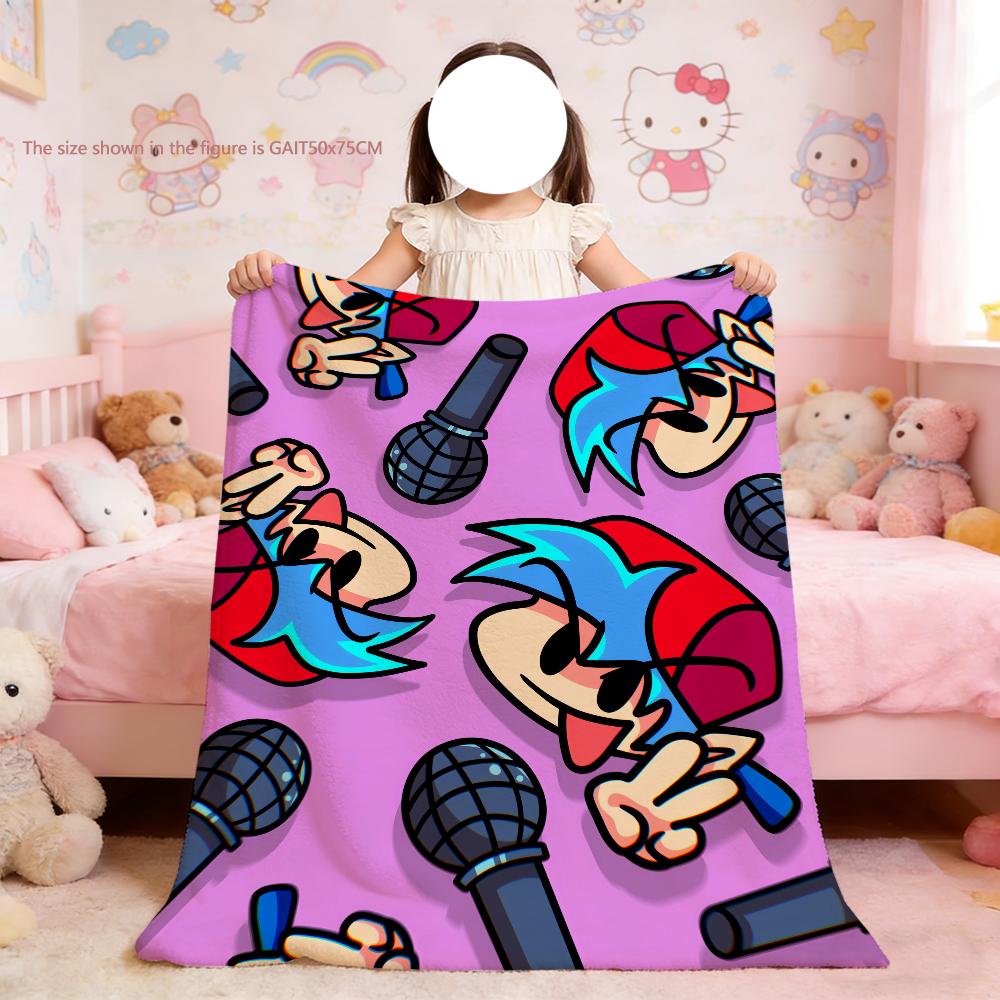 Couverture Pour Funkin Couverture Douce FNF pour Pique-nique Soirée Vendredi Lit Canapé Frais Jeu Chambre à Coucher Confortable Chaleureux Confortable