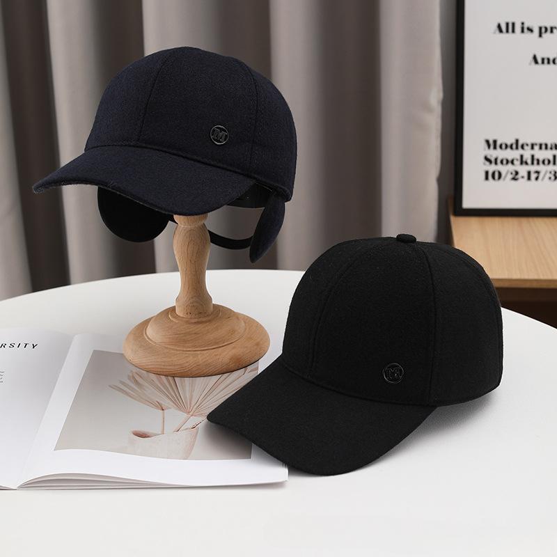 New Autumn and Winter Men's Baseball Cap Fashionable Hard Top Ear Protection Baseball Cap Warmth Thickened Cold Proof Hat