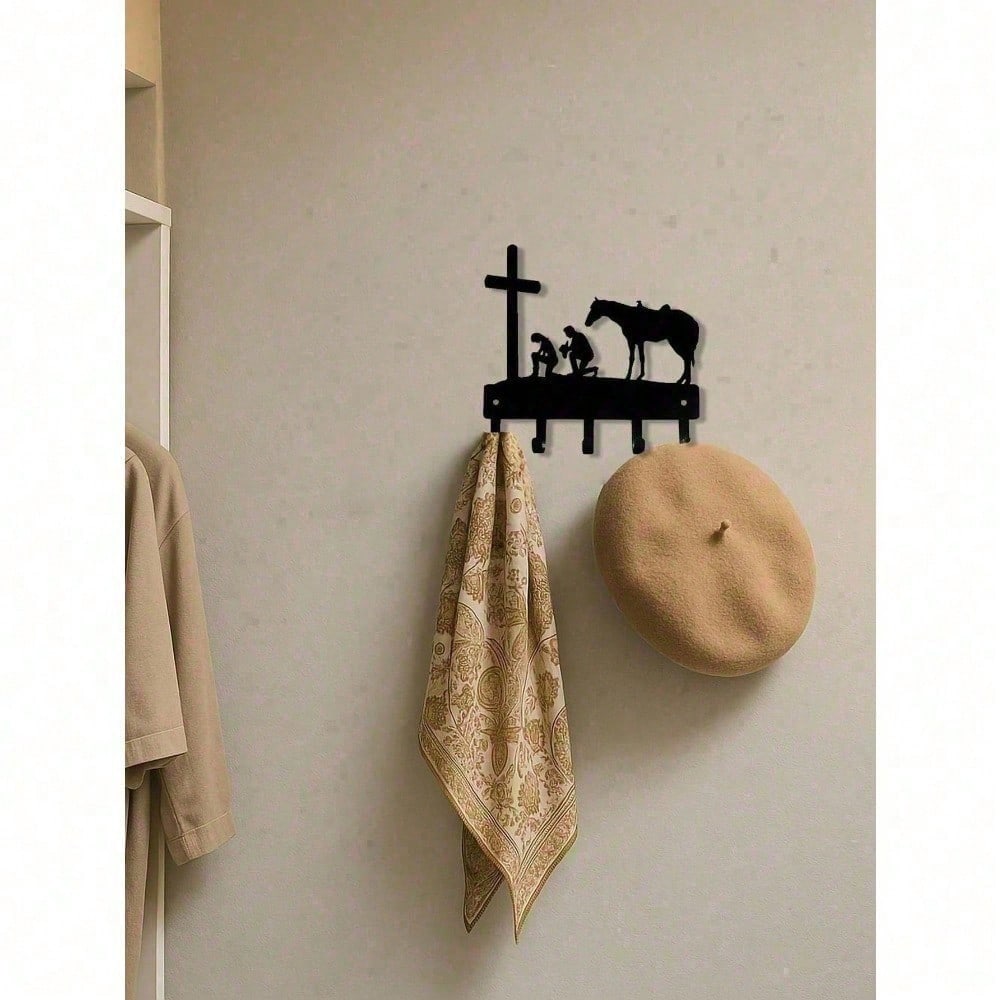 Matte Black Heavy Duty Wall Hooks, Farmhouse Coat Rack & Entryway Organizer for Hallway, Mudroom