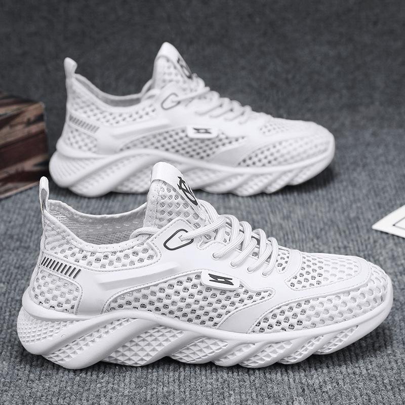 Men's Shoes 2025 Summer New Men's Hollow Breathable Deodorant Casual Mesh Shoes Soft Sole Shock-absorbing and Wear-resistant Sports Shoes