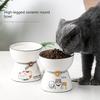 Pet Cat Bowl Ceramic Bowl Tall Black Chin Dog Rice Bowl Cute Drinking Protect Neck Spine Cat Food Bowl Anti Knock Over
