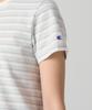 CHAMPION Women'S C-Logo Striped T-Shirt Ecru