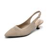 Women Sandals Sharp Pointed Shallow Mouth Slim Heel Women's Shoes Knitted Comfortable High Heels Knitted Breathable Sandals
