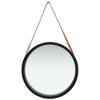 VidaXL Miroir mural avec sangle 50 cm Noir 320367