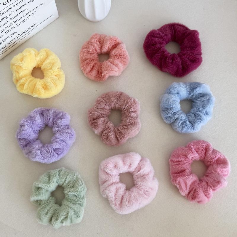 Herbst/Winter Plüsch Haargummis - Groß Süße Milchtee Farbe für Frauen