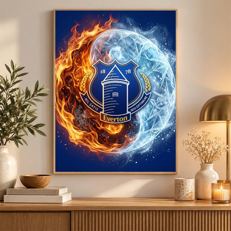 Everton Fußball Diamantmalerei Set 5D Vollbohrer DIY Diamantmosaik Wandkunst Heimdekoration