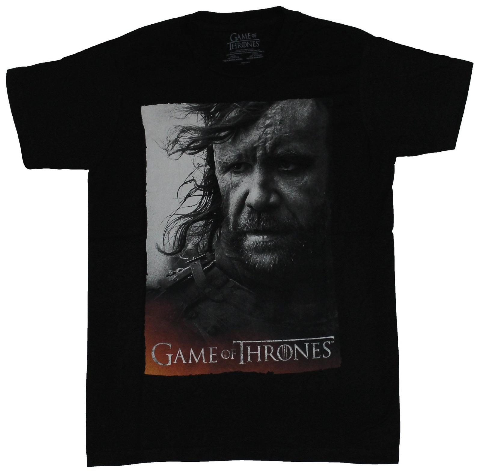 Game of Thrones Adult New T-Shirt - Wind Swept Black & White Hound Photo Pic XXXXL