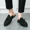 Men's Tassel Slip-On Leather Sandals - Breathable Summer Head Wrap Design