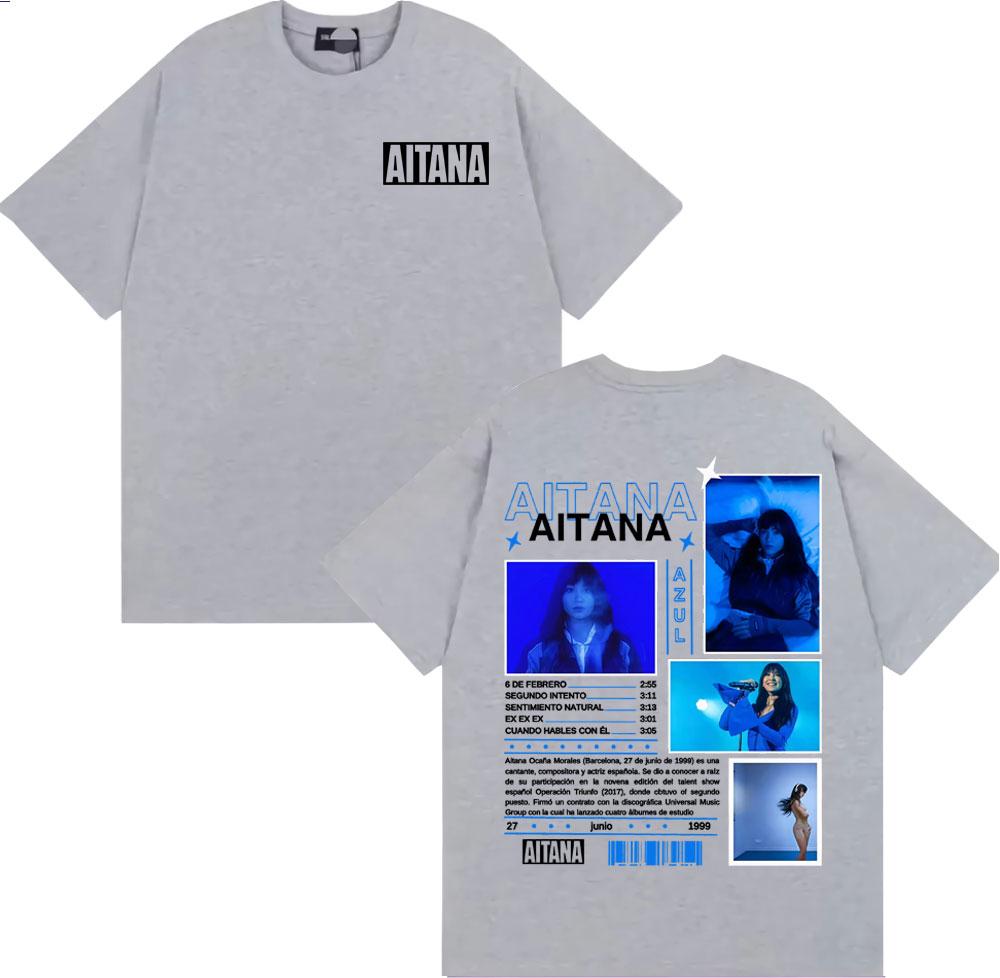 Singer Aitana Azul Album 2026 Tour Tshirt Summer Mens Womens Fashion Aesthetics Tshirt Round Neck Cotton Tshirt Street Wear