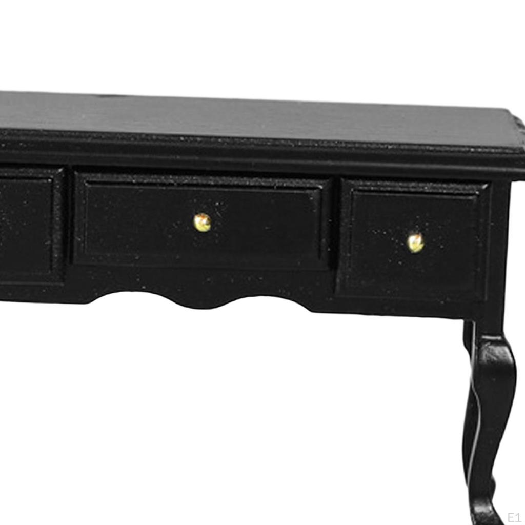 1/12 Dollhouse Writing Desk with Drawer Computer Model Scenes Pretend Play Mini Vanity for