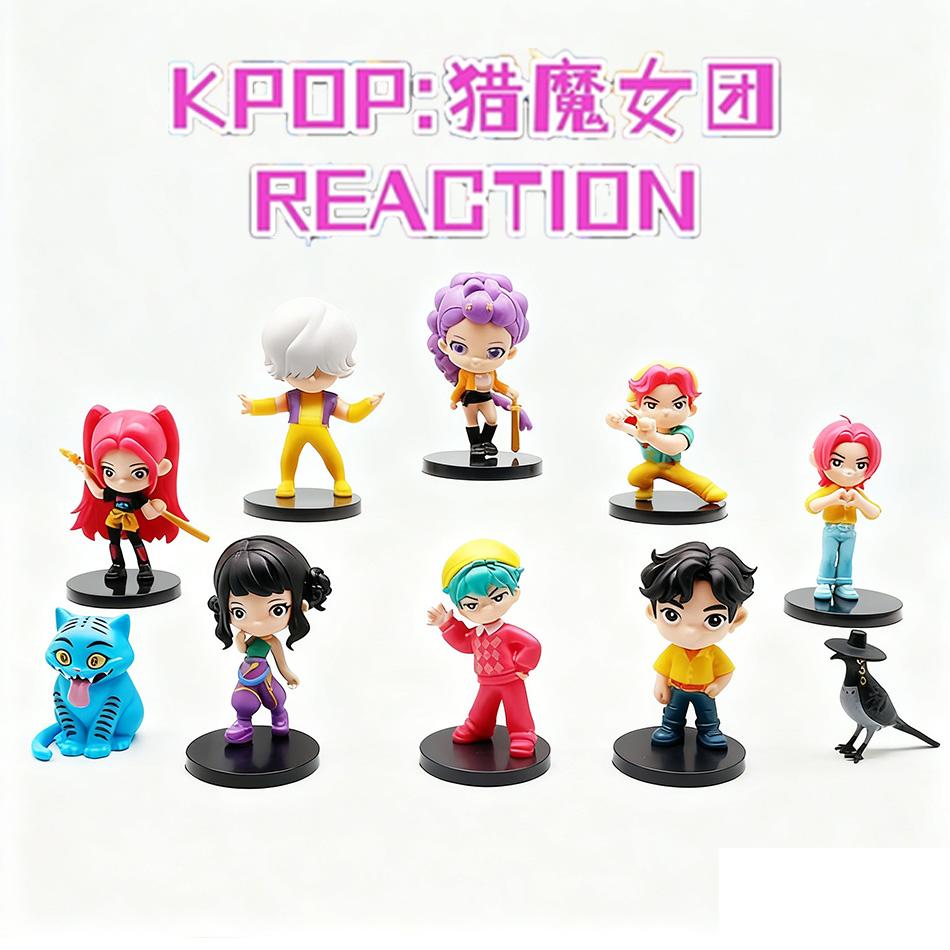 10 Stück/Set K-Pop Dämonenjäger Figur PVC Modell Anime Figur Sammlung Statue Schreibtischdekoration Puppen Kinderspielzeug Geschenke