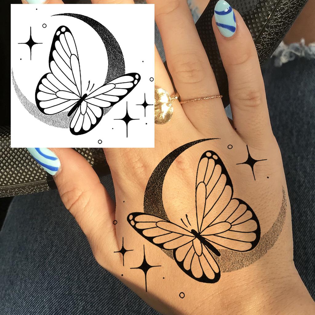 1 Sheet Butterfly Temporary Tattoos For Women Hands Clavicle Neck, Fake Tattoo Stickers Waterproof Long Lasting Realistic Tatoos