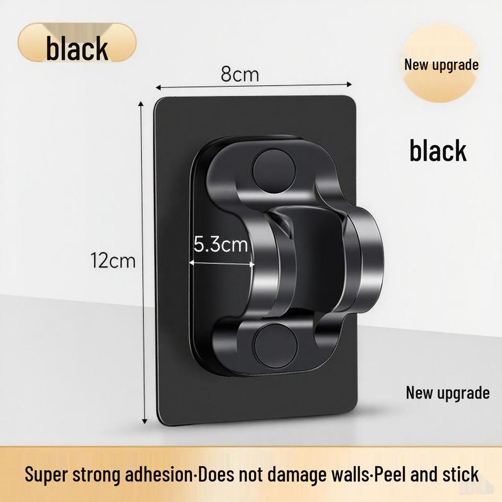 Punch-Free Adjustable Shower Head Holder with Suction Cup Base