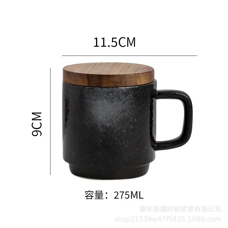 Minimalist Ceramic Mug With Lid Office Student Couple Gift 450ml Porcelain Coffee Cup European Style