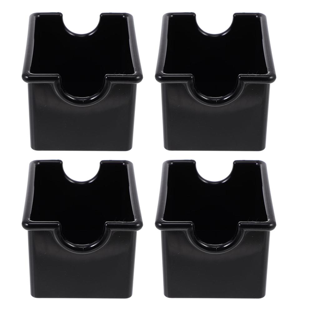 

4pcs Acrylic Coffee Bag Storage Boxes Tea Bag Holders Household Sugar Bag Cases 8.5X6.5X5CM чёрный