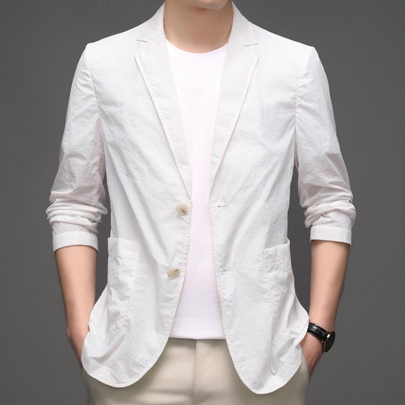 

Летняя новая тонкая мужская солнцезащитная одежда модная повседневная британская мужская куртка мужской молодежный костюм 4XL