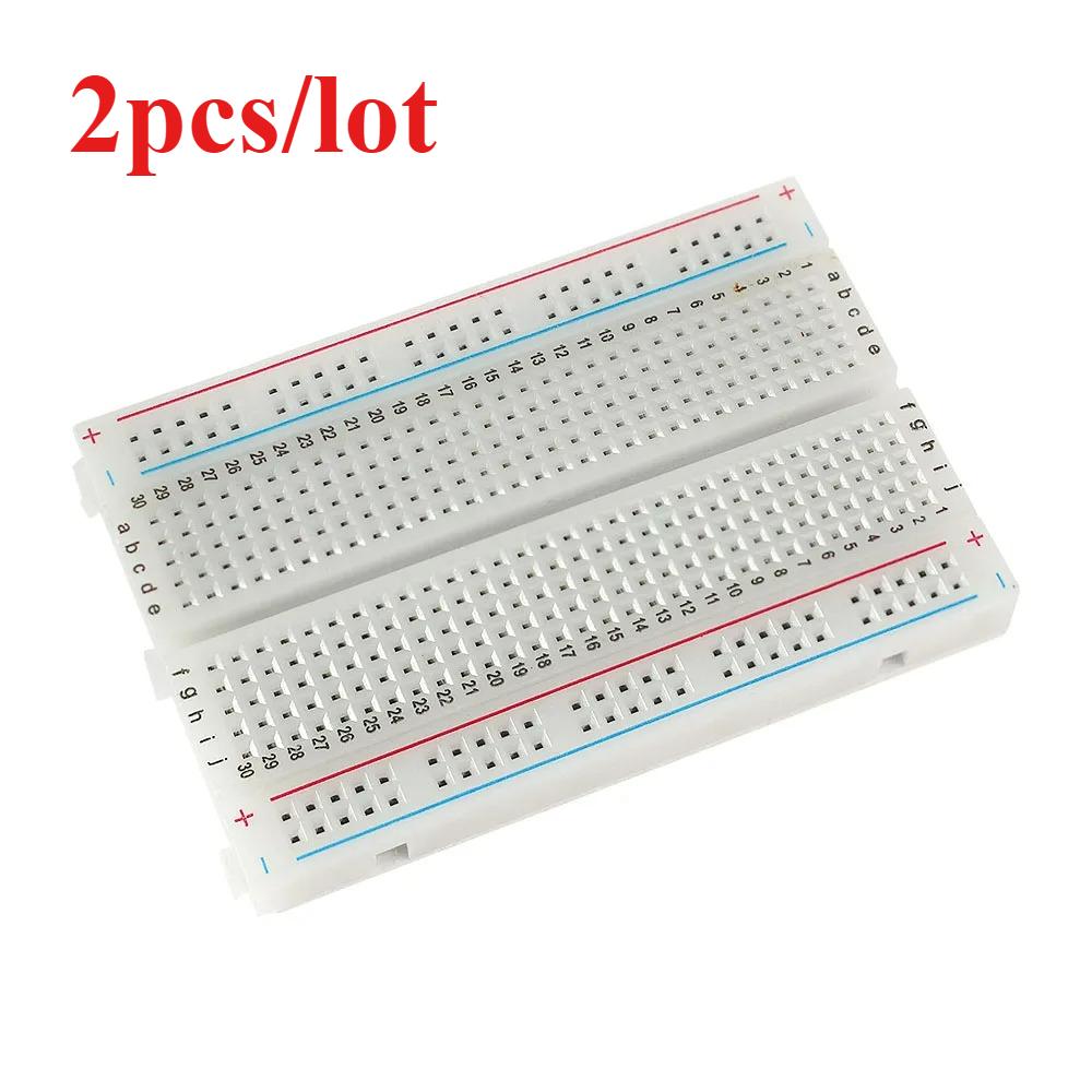 2PCS MB102 Breadboard 400/830 Points Solderless PCB Bread Board MB-102 Jumper Wire Cable Prototype Test Boards DIY for Arduino