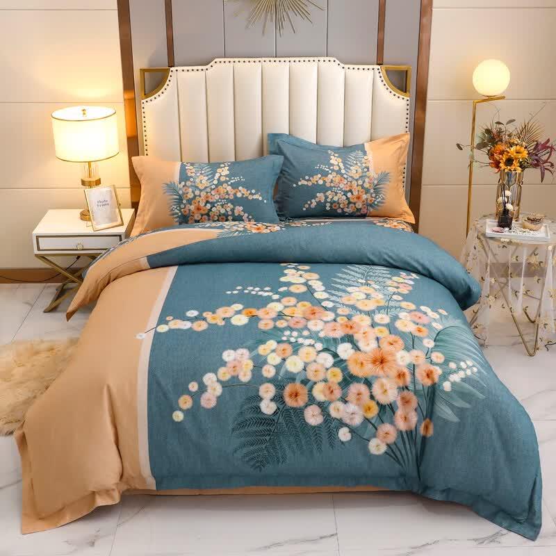 Lixin Home Textiles Brushed Cotton 4-Piece Bedding Set