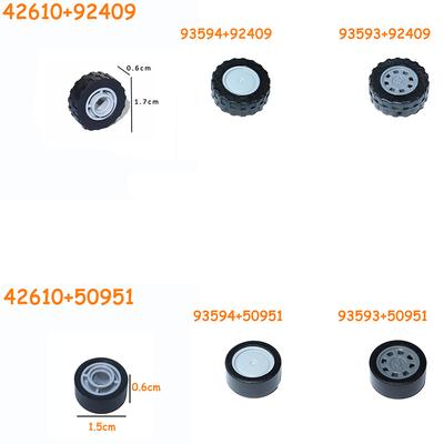 Technisches Reifenrad Querloch-Set Auto LKW Räder Nabensteine MOC Motorrad 93593 93594 42610 50951 92409 Bausteine Spielzeug