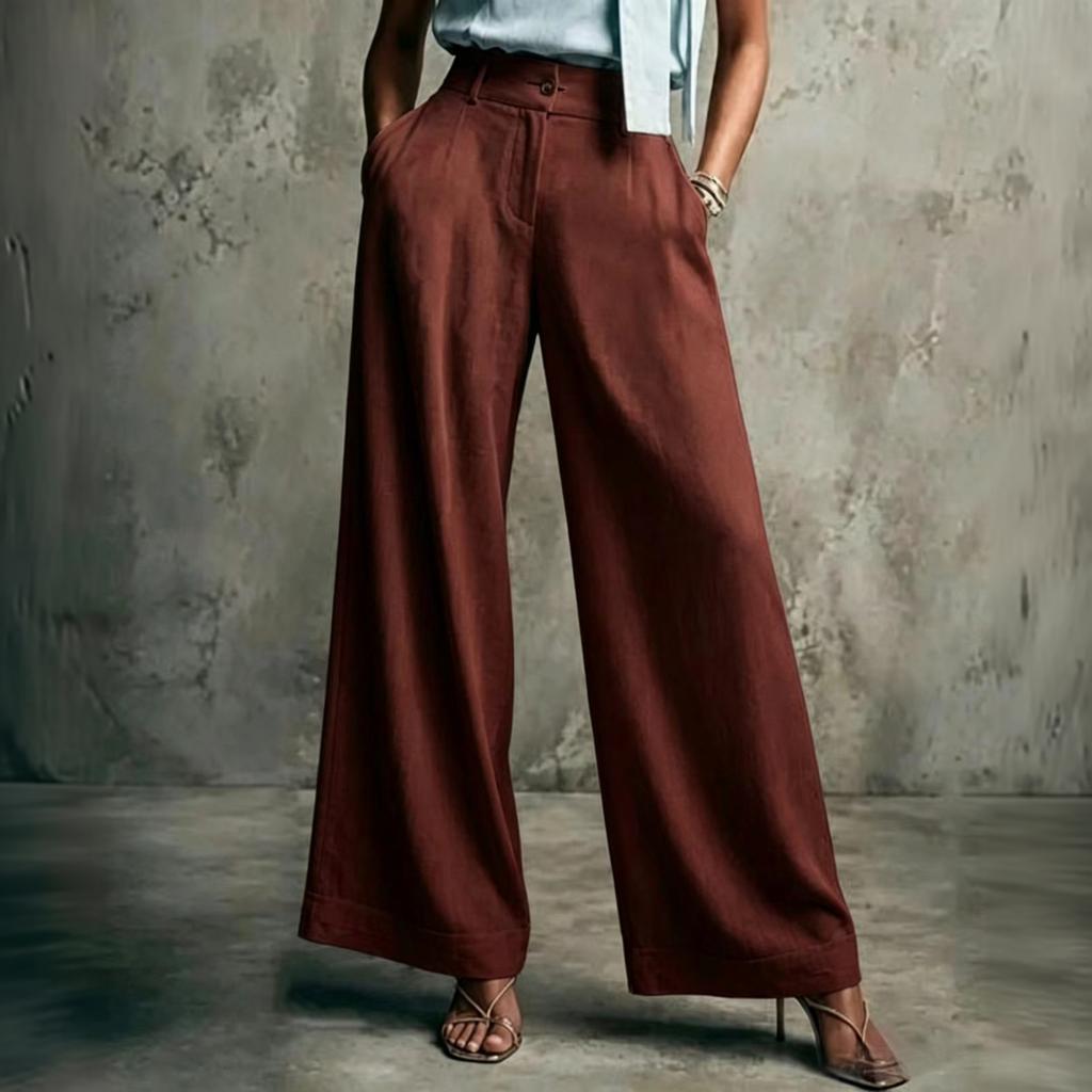 Women's High Waist Wide Leg Pants Loose Fit Casual Trousers Lightweight Comfortable Relaxed Fit Full Length