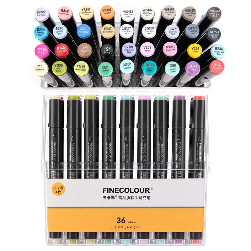 Finecolour EF103 Alcohol Based Art Markers With Bag 12/24/36/48/60/72/240 Colors Oily Soft Double-Headed Marker Pen Professional