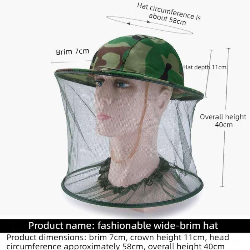 Night Fishing Repellent Mosquito Sun Caps Beekeeping Hat Breathable Sunshade Outdoor Camping Camouflage Mesh Shawl Hat Masks