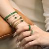 Emerald Bracelet Light Luxury Design Sense Single Row Diamond Fashion Tennis Bracelet Jewelry Stainless Steel Jewelry